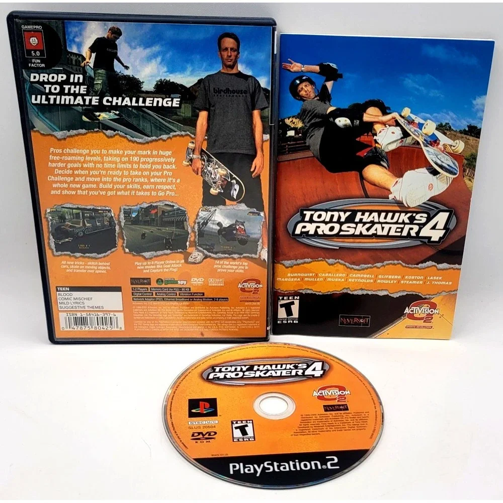 Tony Hawk's Pro Skater 4 Sony PlayStation 2 PS2‎ CIB COMPLETE IN BOX W/REG CARD